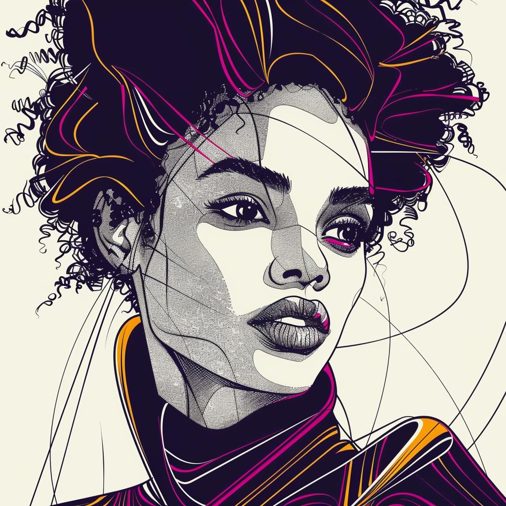 Pop  Art  afro  woman  portrait  Patrick  Nagel  abstract  hair  design 938174