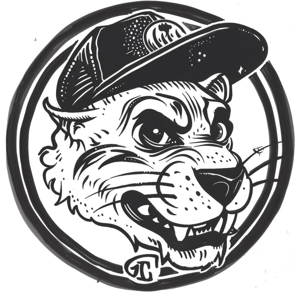 panther  hat  black  white  drawing  monochrome  stylized  illustration  feline  art 940122