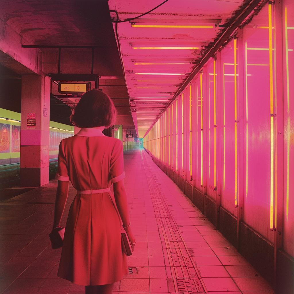 surreal  album  cover  neon  lights  woman  tunnel  creative  red  Demna 976871