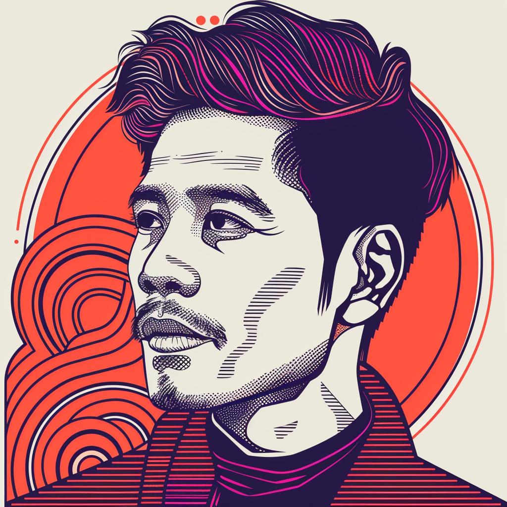 Pop  Art  Asian-American  Man  Suit  Tie  Digital  Portrait  Beard  White 937277