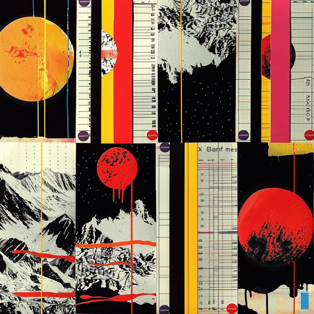 collage  colored  paper  red  sun  pulsar  landscape  x-rays  details  art 1021348