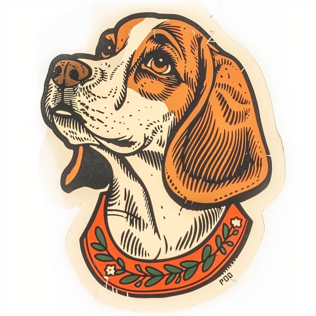 beagle  sticker  floral  design  dog  canine  pet  animal  illustration  colorful 942774