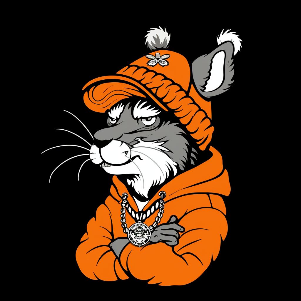 cat  aggressive  streetwise  anthropomorphic  hoodie  orange  hat  simple  minimal  hues 959110