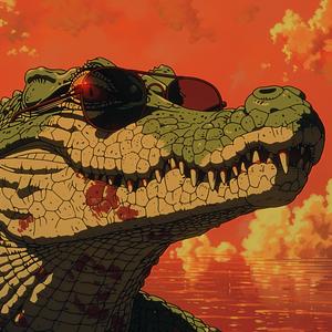 animation  crocodile  sunglasses  hat  Katsuhiro  Otomo  stylized  VHS  still  retro 1075387