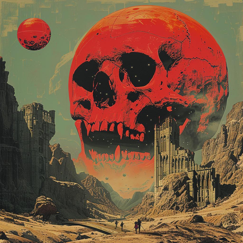 surreal  album  cover  red  planet  hyper-realistic  screenprinting  creative  design  art 961692