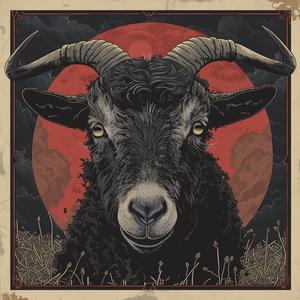 album  cover  goat  foreground  poster  surreal  chaos  symbolist  risograph  disintegration 1078084