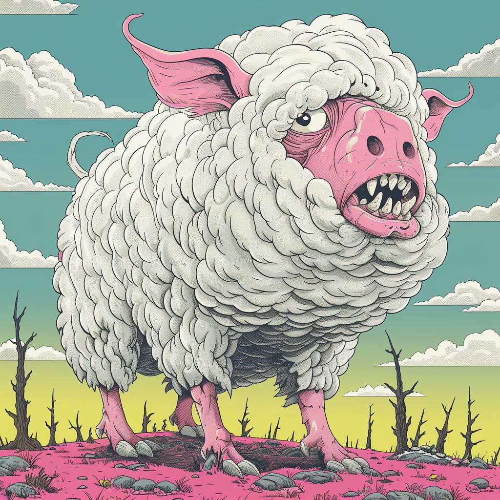 cartoon  sheep  pig  mythical  terrifying  creature  Todd  McFarlane  unique  fantasy 927894