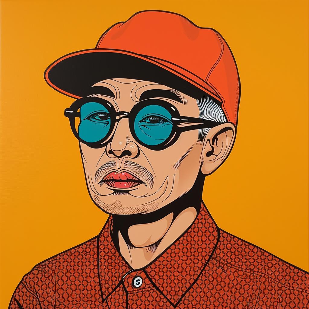 painting  grandpa  glasses  cap  portrait  old  man  character  stylish  colorful 1023840