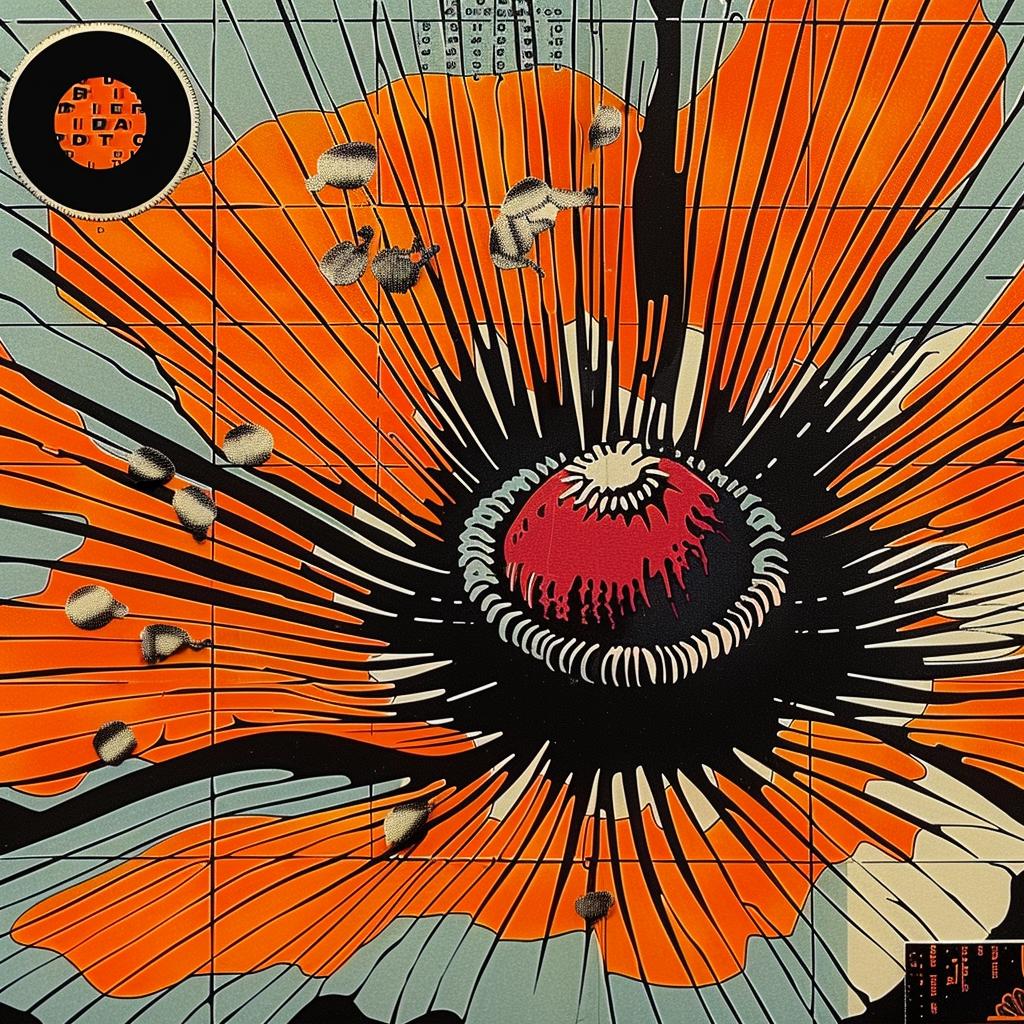 flower  orange  abstract  collage  graphic  design  Rauschenberg  impressionism  colorful  art 950496