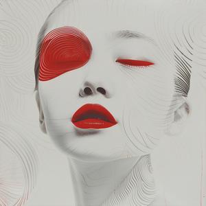 woman  red  surreal  album  cover  Risograph  symbolist  hyper-realistic  screenprinting  creative 1077827