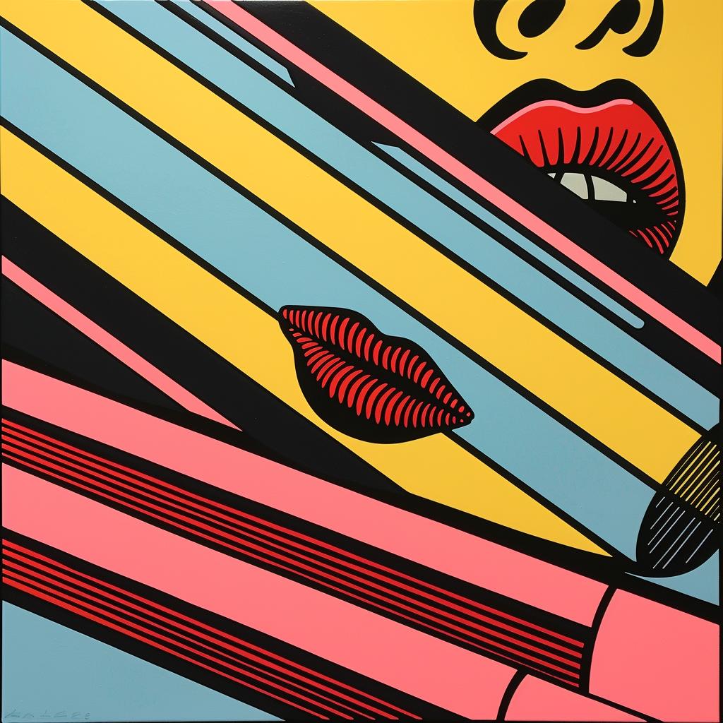 chromolithography  message  photographic  collage  Rodchenko  Kandinsky  woman  face  lips  colorful 1023043