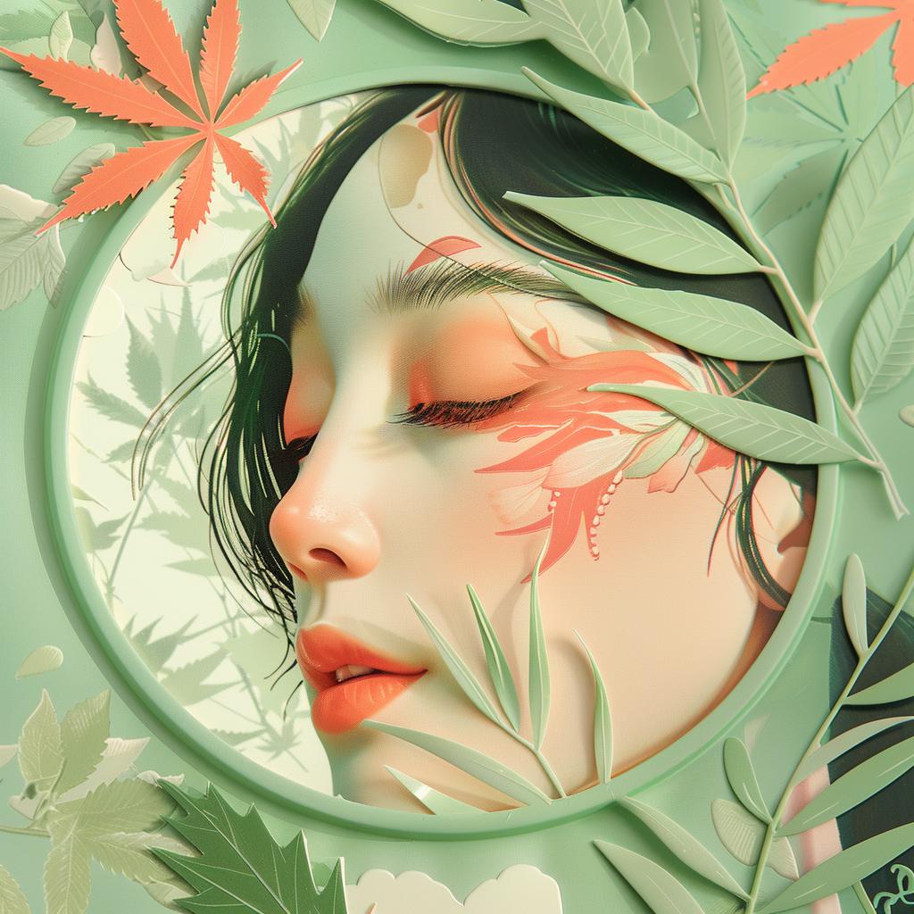 cannabis  flex  packaging  woman  beauty  leaves  illustration  portrait  artistic  vibrant 918047