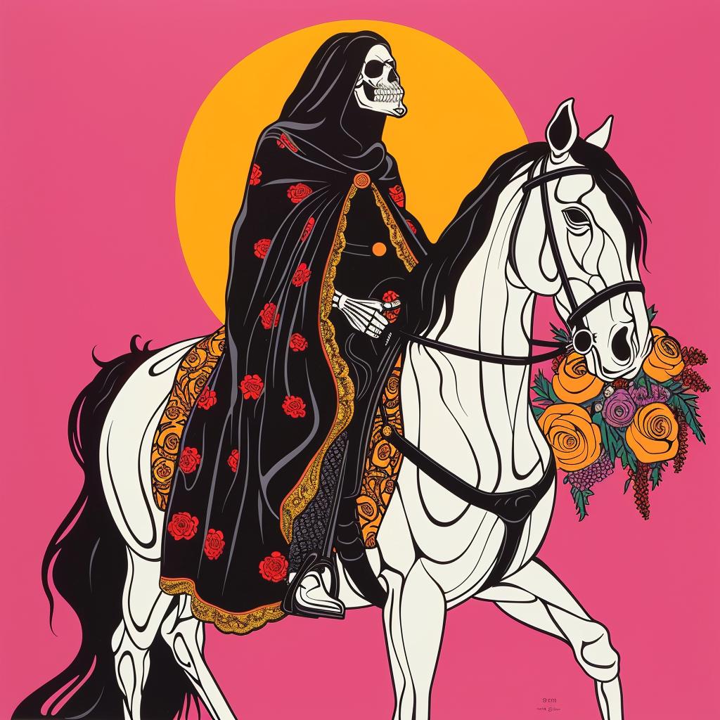 grim  reaper  horseback  poster  dayofthedead  gothic  dark  art  illustration  spirits 1021838