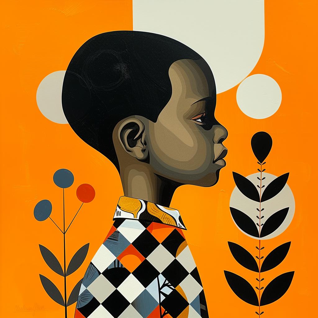 painting  black  boy  flowers  african-american  minimalist  elegance  stylish  portrait  art 929159
