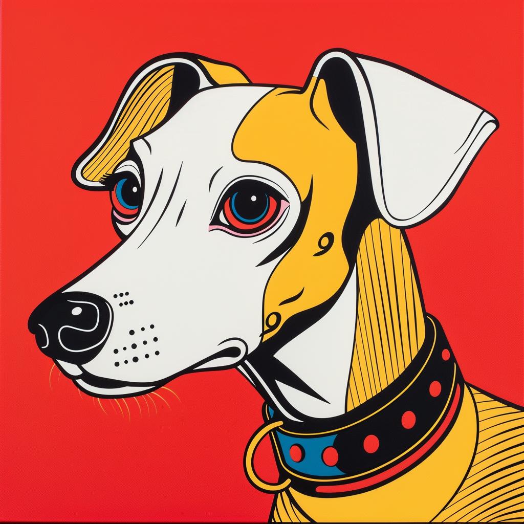 dog  greyhound  collar  orange  background  painting  pet  portrait  vibrant  playful 973667