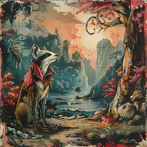 raccoon  poster  chromolithography  art  animal  nature  design  colorful  whimsical  playful 1050380