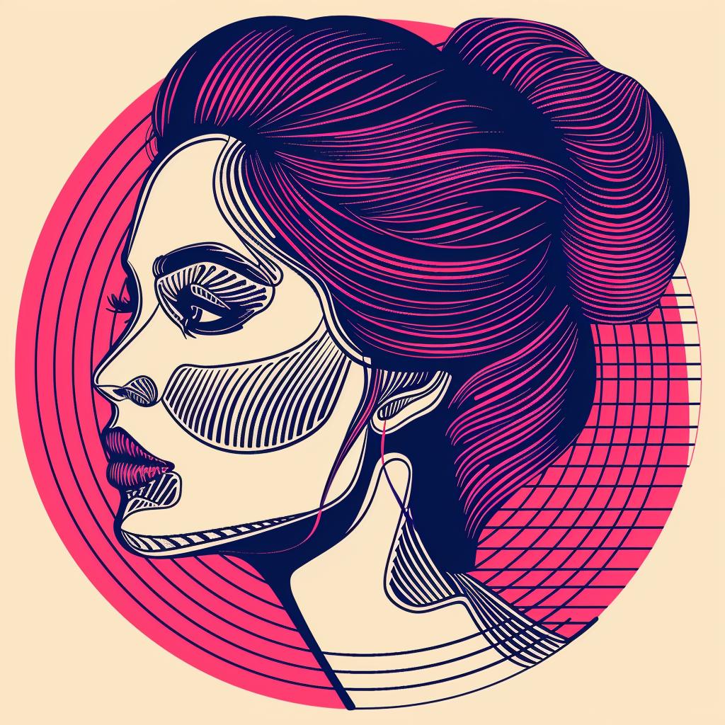 Pop  Art  woman  brunette  bun  illustration  vector  portrait  style  minimalist 936942
