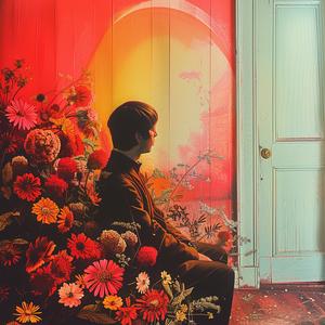 man  door  flowers  interior  nature  colorful  artwork  chromolithography  serenity  stilllife 1040032