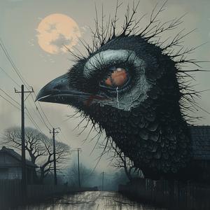 bird  black  hair  chromolithography  Japanese  horror  artwork  Deathmetal  surreal  mystical 1039771