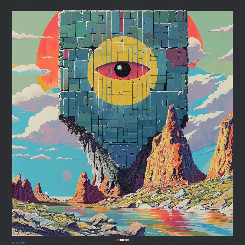 surreal  album  cover  spiritual  occult  technicolor  Axonometric  introspective  artwork  stranger 973948