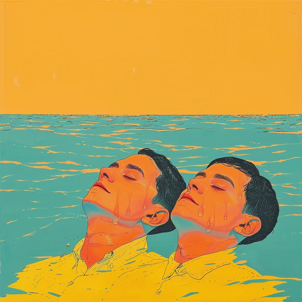 surreal  ocean  floating  male  colorful  album  art  creative  Joan  Cornella 1017298