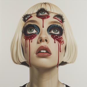 Pop  Art  model  makeup  blood  portrait  dripping  contemporary  colorful  graphic 1074042