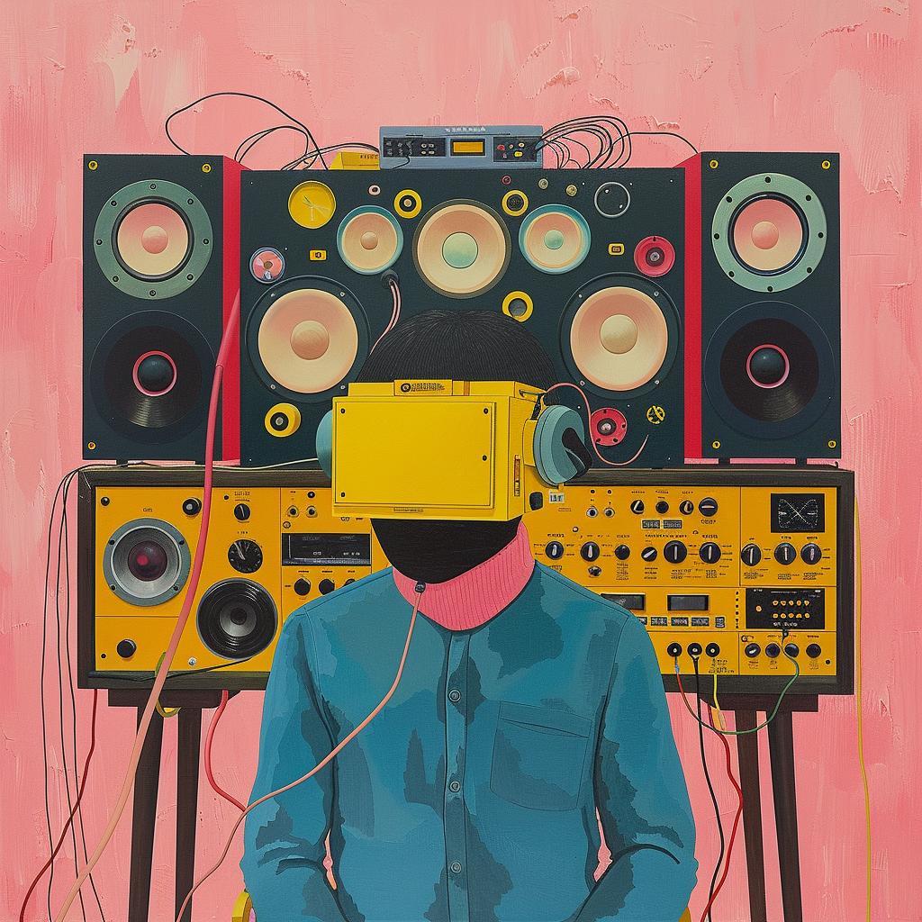 surreal  painting  man  music  system  creative  imaginative  vibrant  abstract  expression 1018054