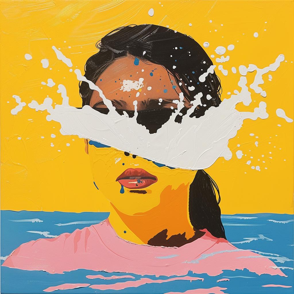surreal  album  splash  water  woman  minimalism  expression  art  colorful  face 977337