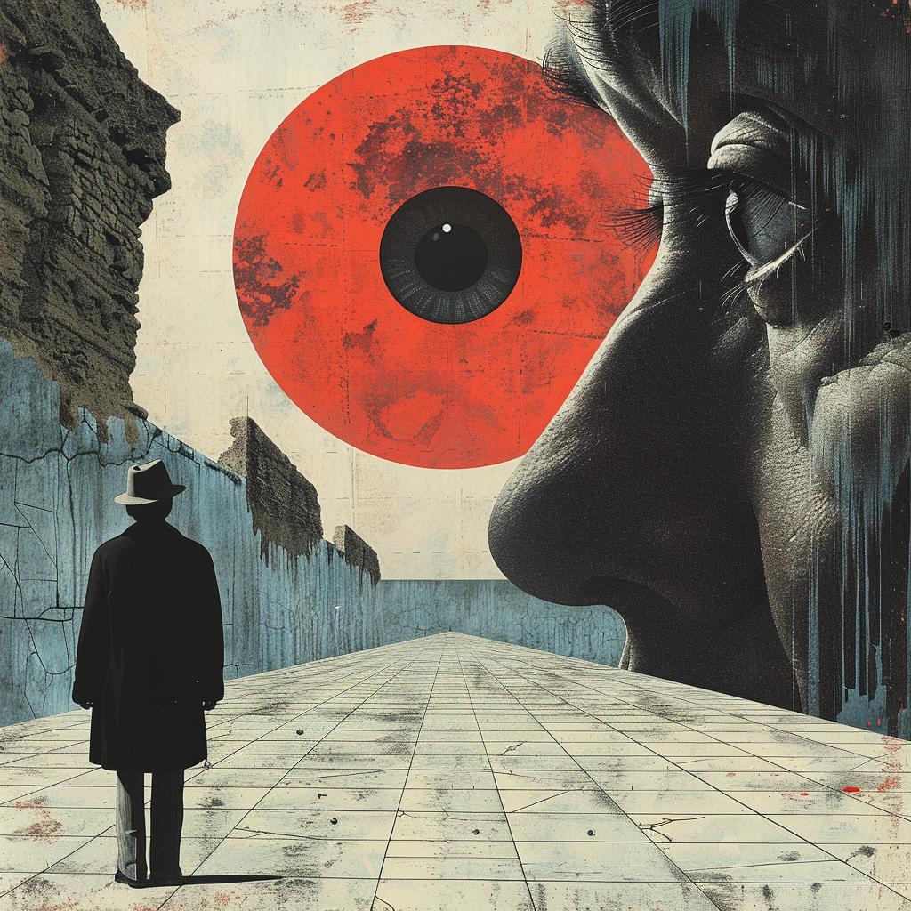 album  art  Trompe-lœil  Risograph  Magritte  horror  design  eyes  world 1026721