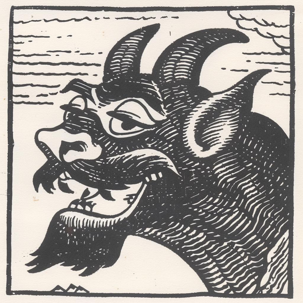 mythical  creature  hybrid  goat  horns  fantastical  unique  drawing  black  white 941009