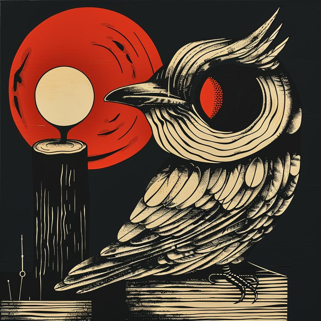 provocative  art  owl  red  sun  spiritual  dark  occult  Shaun  Tan 933677