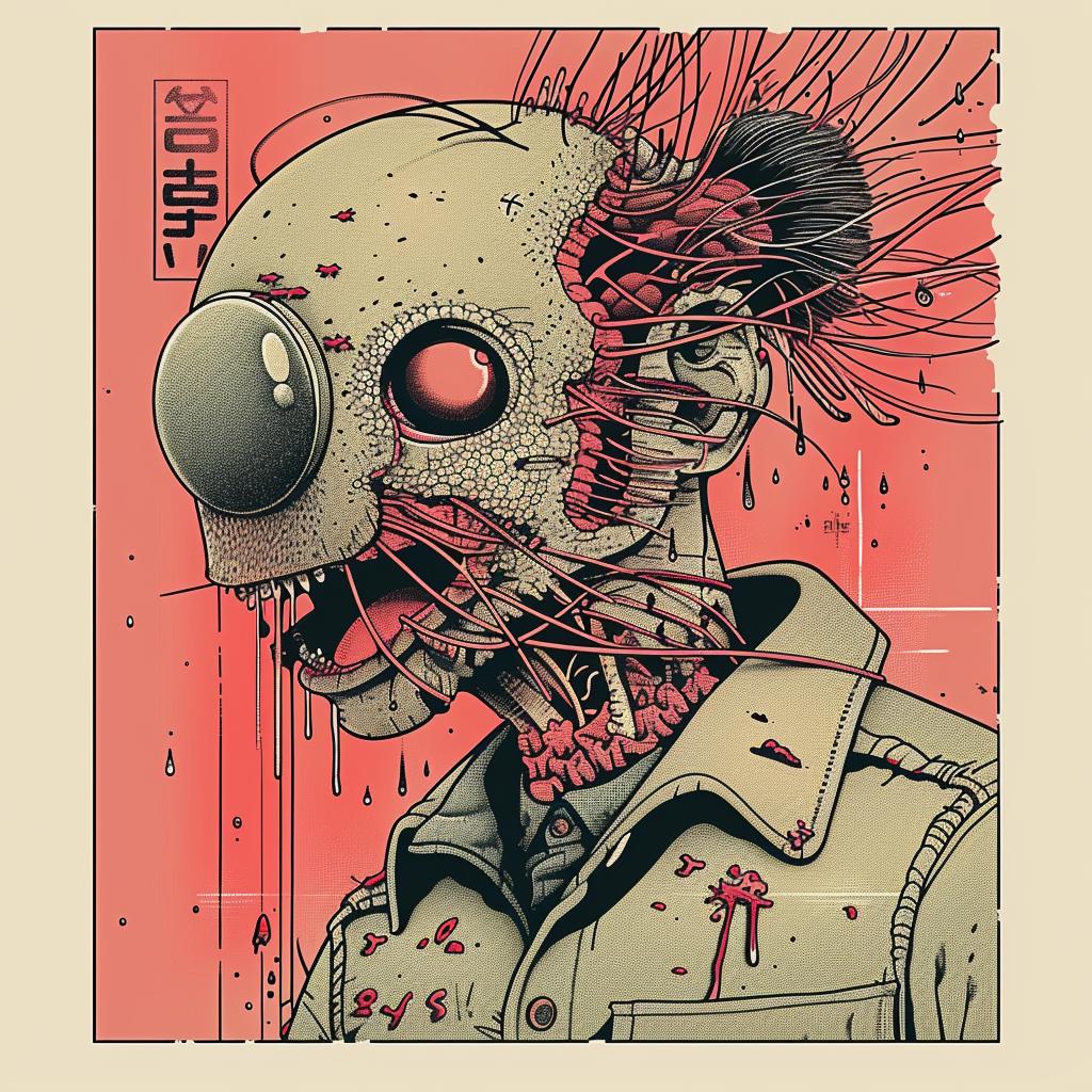 poster  zombie  face  red  background  graphic  illustration  horror  playful  colorful 947505