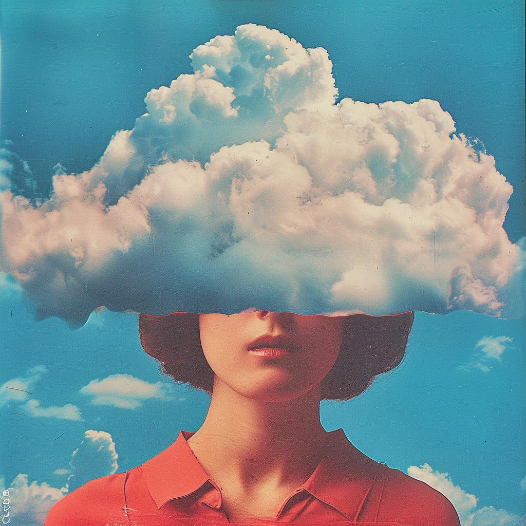 surreal  album  cover  clouds  woman  dreamy  imaginative  colorful  whimsical  creative 976738