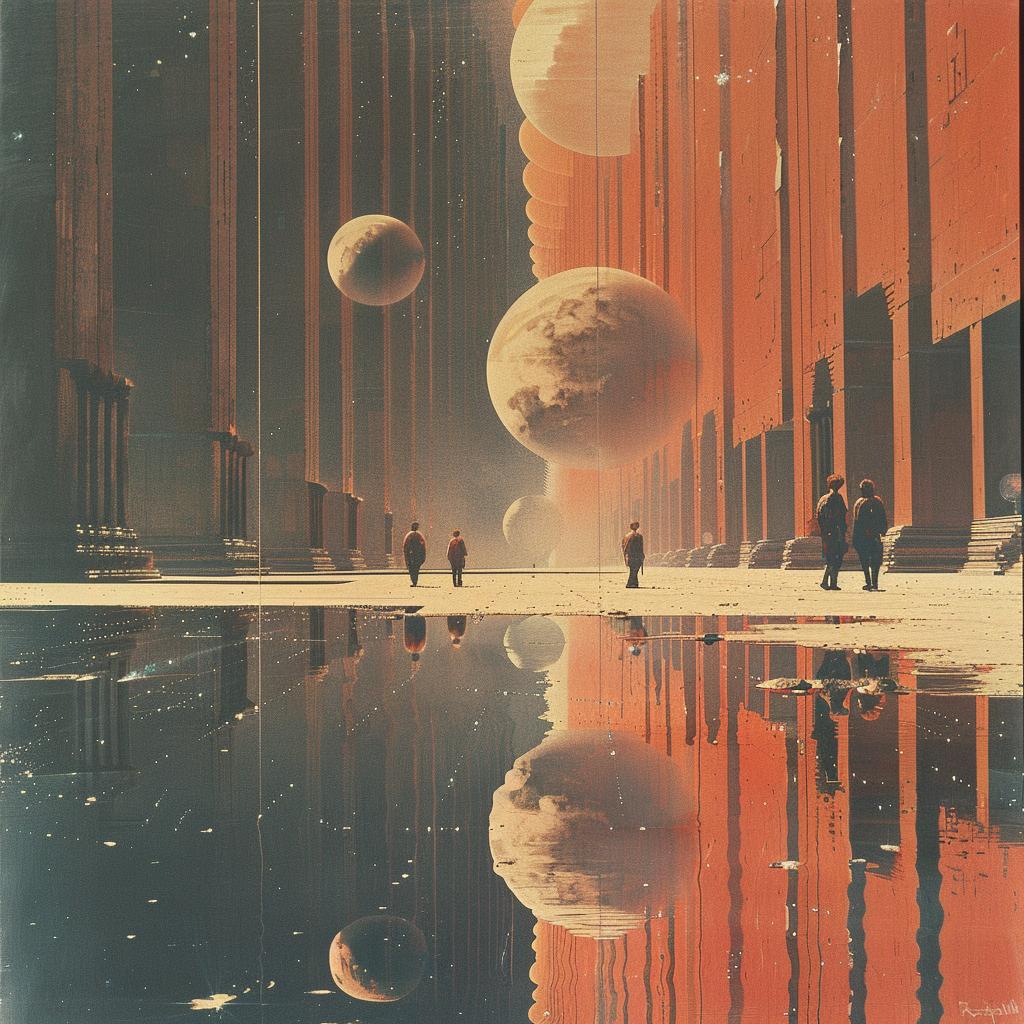 chromolithography  city  planets  walking  people  futuristic  surreal  landscape  art  painting 1031122