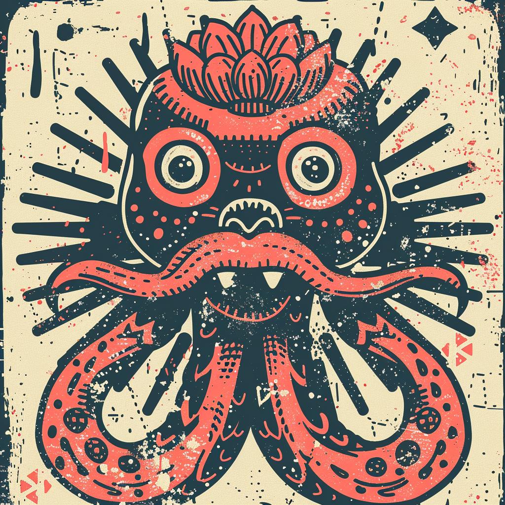 وجه أخطبوط، شارب، شارة تناسق روحي طبيعي داكن، وشم بسيط 941489