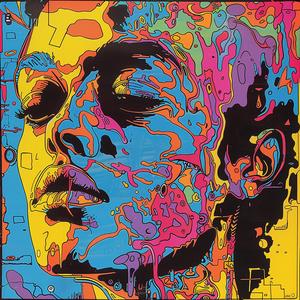 album  cover  psychedelic  woman  face  chaotic  symbolist  Risograph  surreal  hyper-realistic 1078136