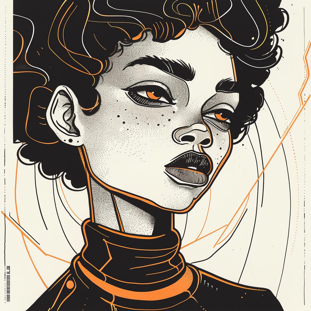 PopArt  african-american  model  afro  drawing  white  background  Nagel  illustration  style 938184