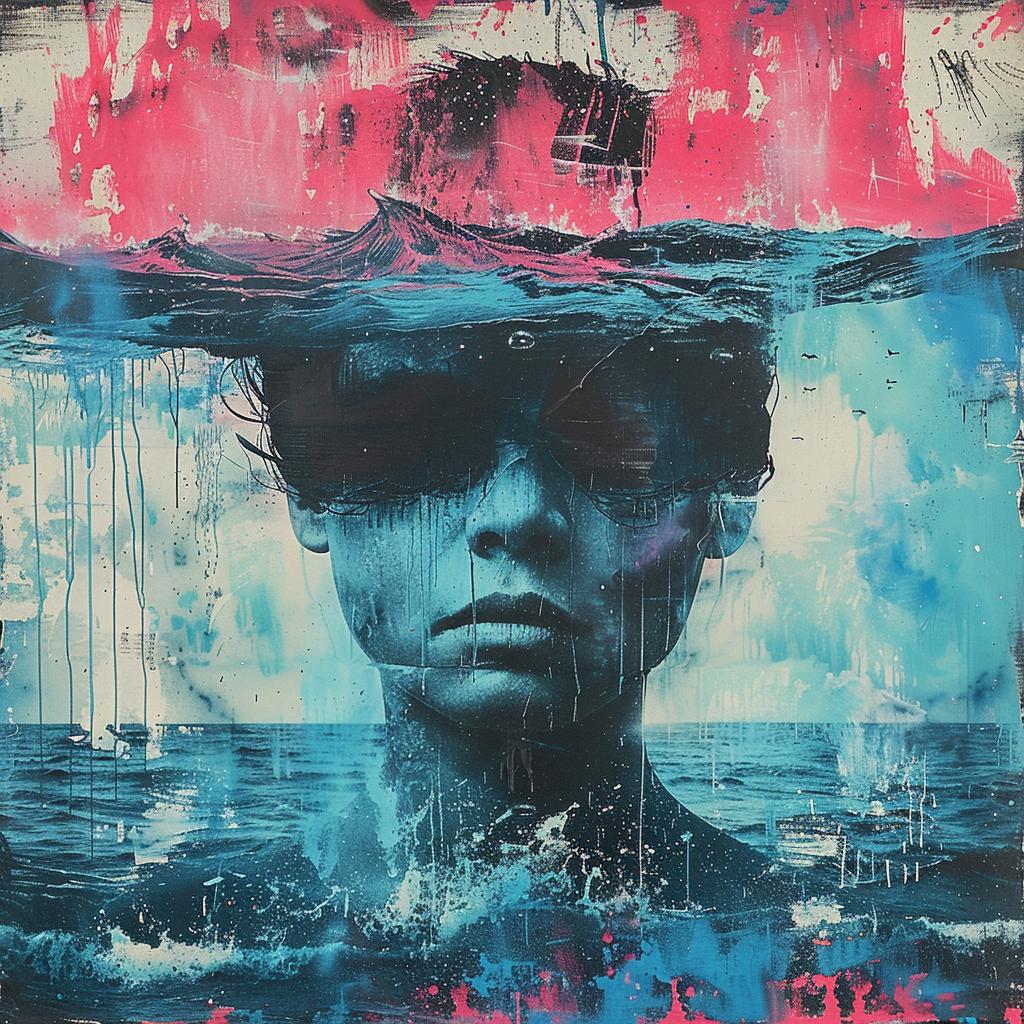 abstract  seascape  alien  attack  woman  hat  screenprinting  encaustic  colorful  creative 959917