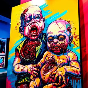 babies  blood  horror  painting  art  creepy  stylized  1997  unusual  surreal 1036822