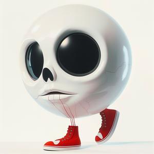 surreal  album  cover  cartoon  skull  red  shoes  big  eye  creative 1077775