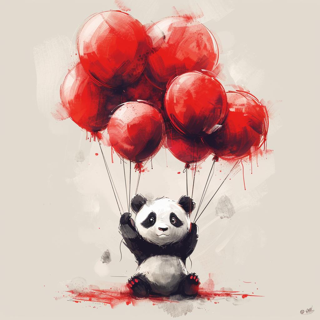 panda  balloons  cute  adorable  kawaii  strings  sheepish  floating  air  charming 923631