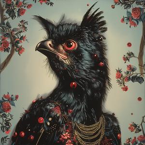 eagle  flowers  red  painting  nature  wildlife  vibrant  chromolithography  detailed  art 1039636