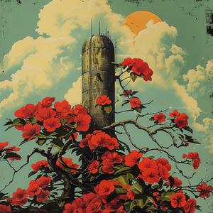 painting  tower  flowers  colorful  nature  landscape  decorative  vibrant  chromolithography  art 1058822
