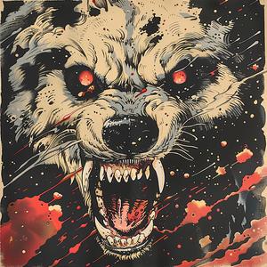 wolf  snarling  poster  chromolithography  art  wildlife  dark  illustration  intense  graphic 1056197