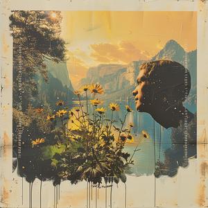 collage  flowers  mountains  man  chromolithography  nature  composition  vibrant  colorful  scenic 1038650