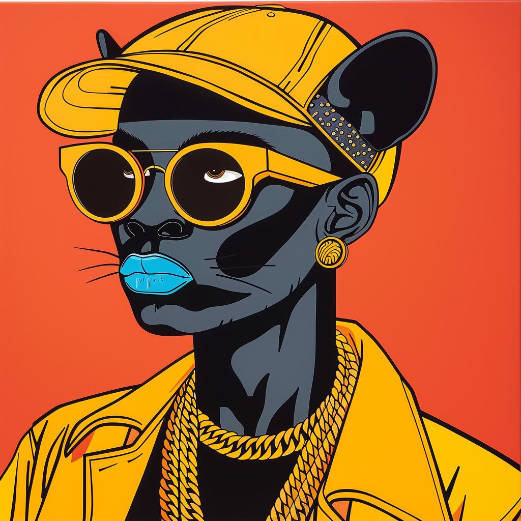 rat  rapper  gold  chains  cap  vibrant  eyes  intricate  pendants  sleek 1022562