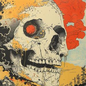 album  cover  skull  red  eye  surreal  chaos  symbolist  risograph  disintegration 1078297