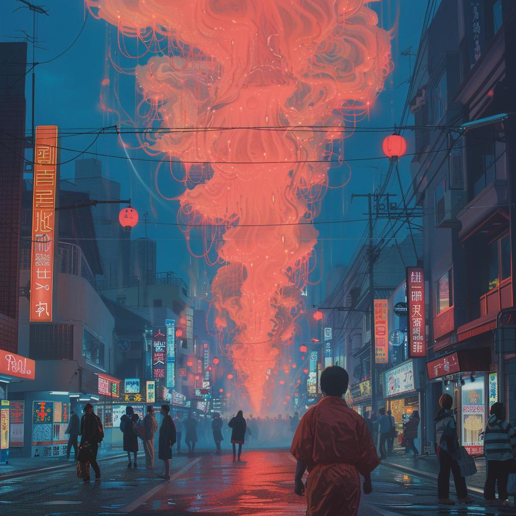 album  cover  neon  surreal  lights  flame  street  dragon  creative  vibrant 976506