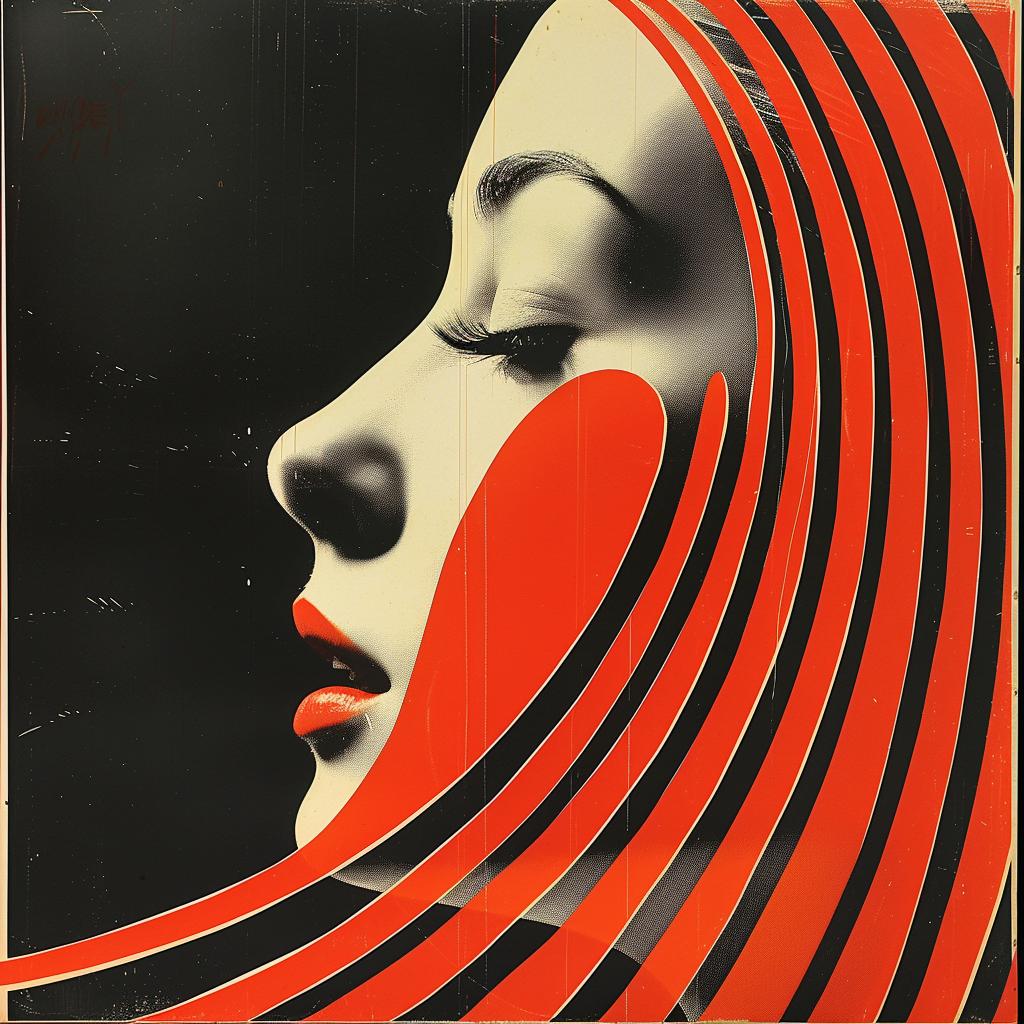 poster  woman  face  red  stripes  art  graphic  modern  design  creative 960557