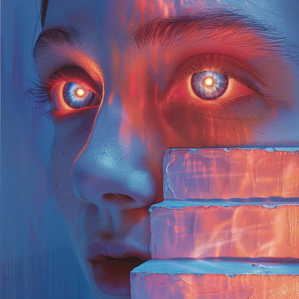 surreal  blue  eyes  glowing  face  sharp  volumetric  lighting  natural  horror 1031562